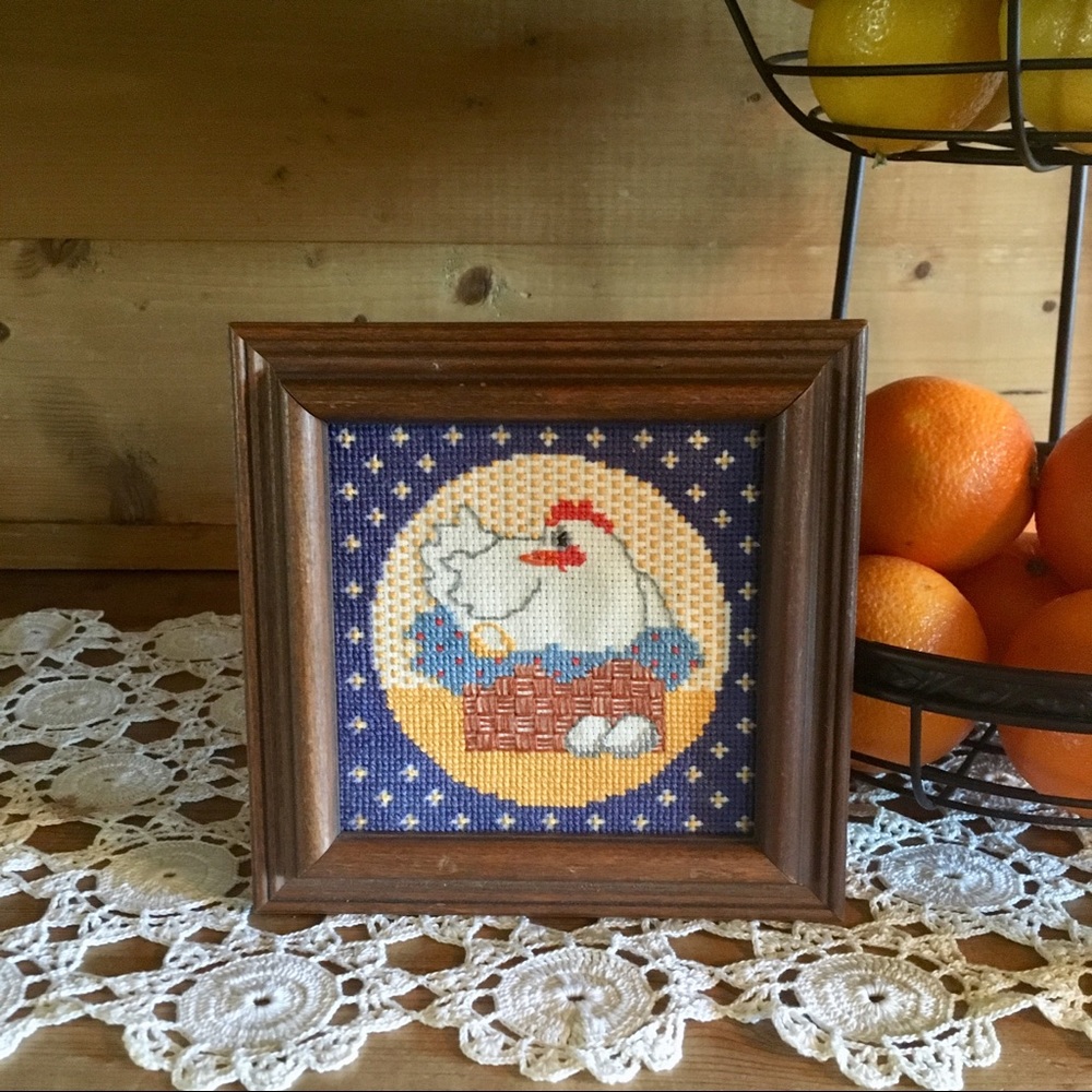 Vintage framed cross stitch